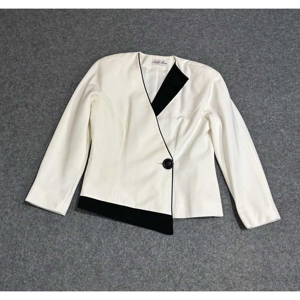 Vintage Lilli Ann Blazer Fits Womens Size 8 38R White Classic Fit